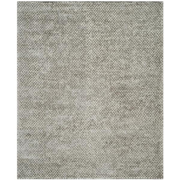 SAFAVIEH Saint Tropez Shag Silver 9 ft. x 12 ft. Solid Area Rug