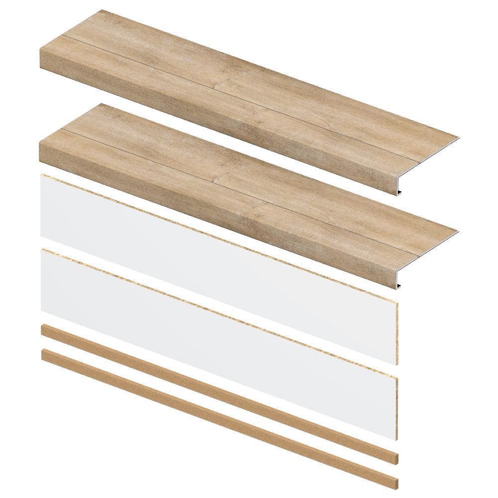 Bonnyneck Oak 5mm x 46in x 12in Exact Match Large Square Nose Stair Tread + Riser Combo Kit (2-Pack) price history on PriceWatchPro