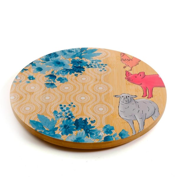 Urban Market Life on the Farm 13 in. Bamboo Lazy Susan Turntable