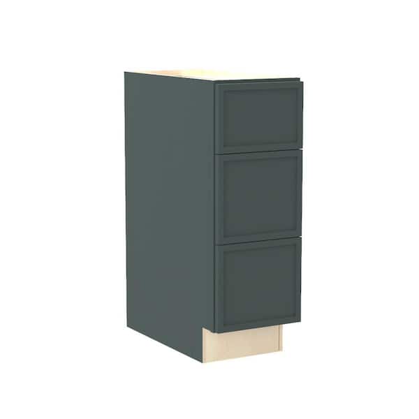 Franklin 15 in. W x 24 in. D x 34.5 in. H Assembled Plywood Drawer Base Kitchen Cabinet in Verdant Green with Soft Close