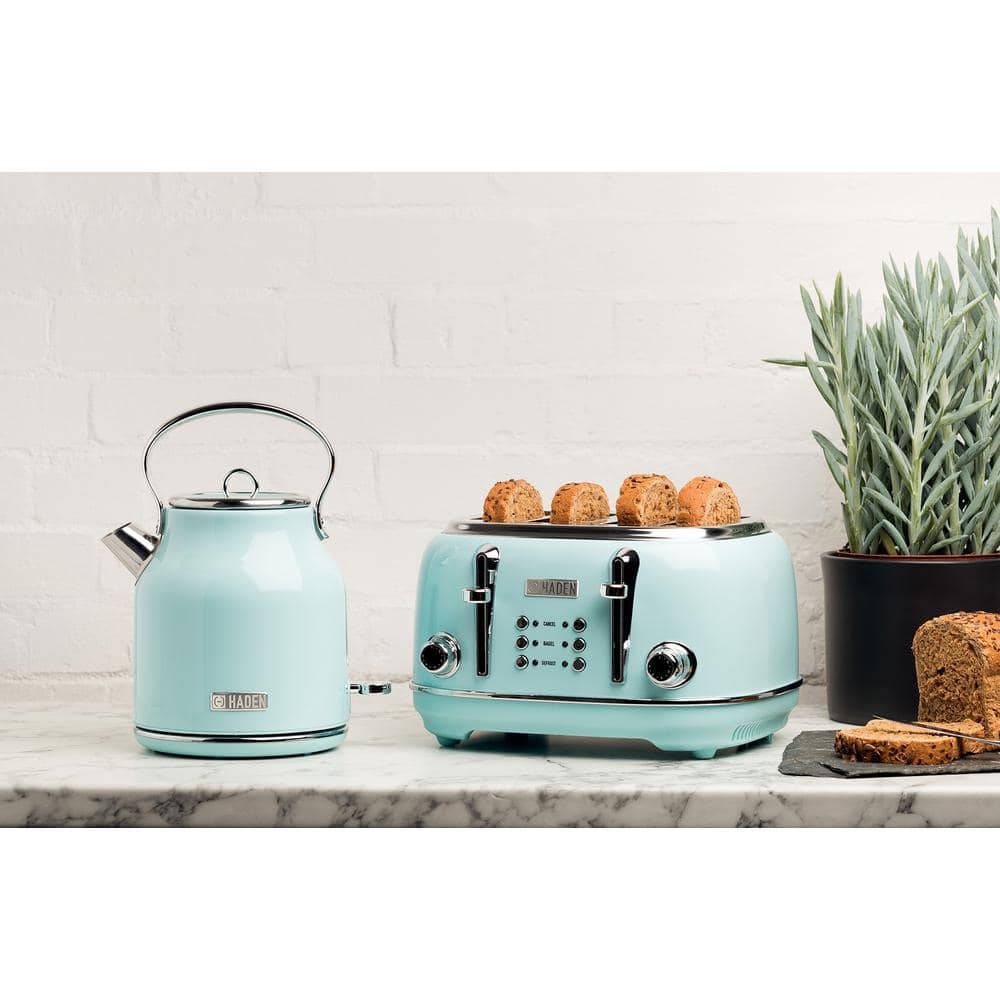 Turquoise Stainless Steel 1.8 qt Electric Kettle with Comfort Grip