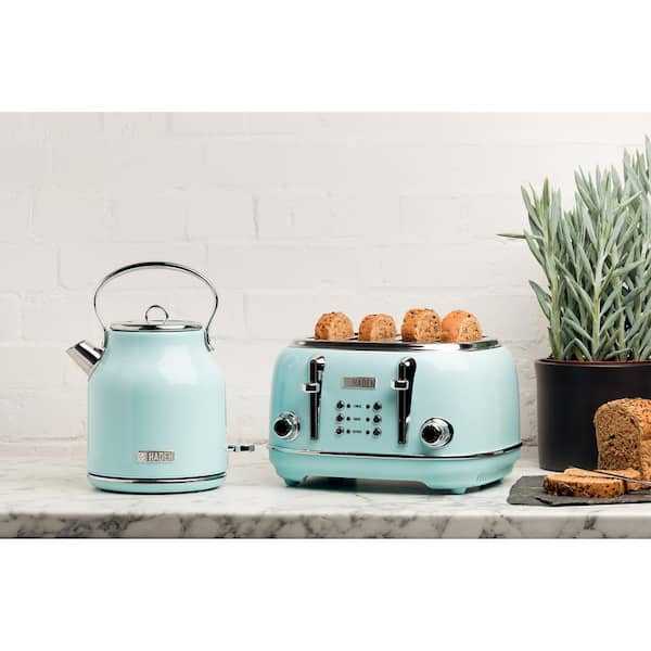 HADEN Heritage 7-Cup Light Blue Turquoise Cordless Stainless Steel
