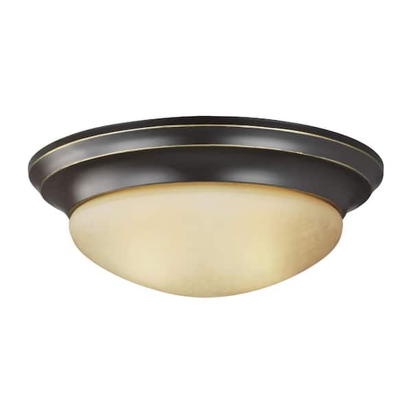 Generation Lighting Nash 14 in. 2-Light Heirloom Bronze Flush Mount