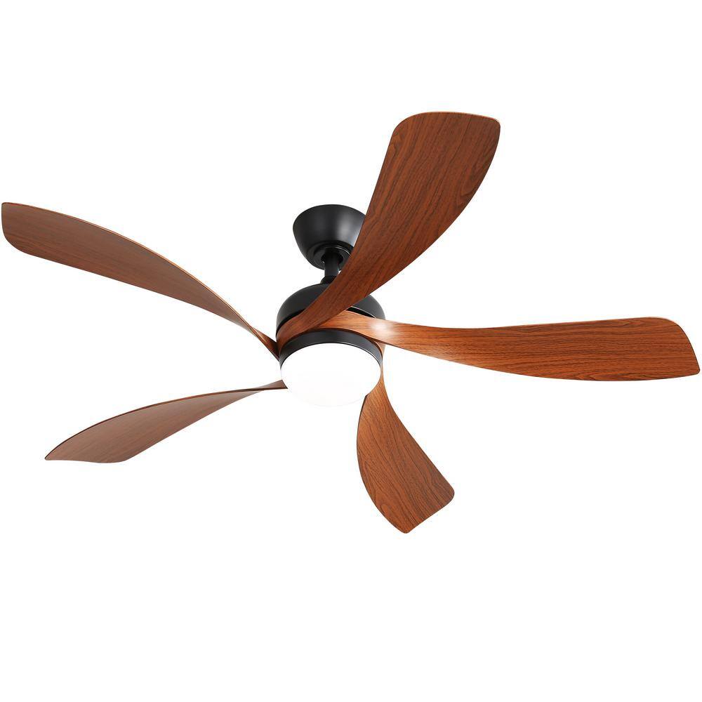 Sofucor 52 in. Indoor/Outdoor Modern Black Downrod Ceiling Fan with Led