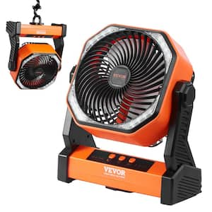 Portable Fan Rechargeable 8 in. Battery Powered Fan with LED Lantern 4-Speeds Adjustable Portable Small Table Fan