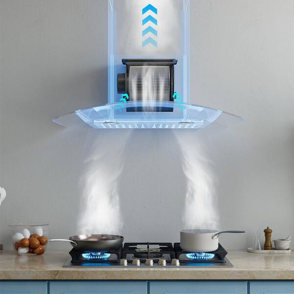 thumbnail image 2 of 36" Stainless Steel Wall Mount Range Hood – Vented, LED Lights, Open Box, Unused, Model 09136 2 of 4