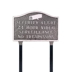 Security Alert Standard Statement Plaque with Lawn Stakes - Swedish Iron