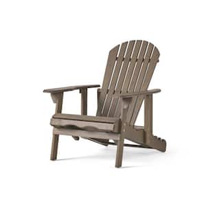 Outdoor Reclining Acacia Wood Adirondack Chair in Gray