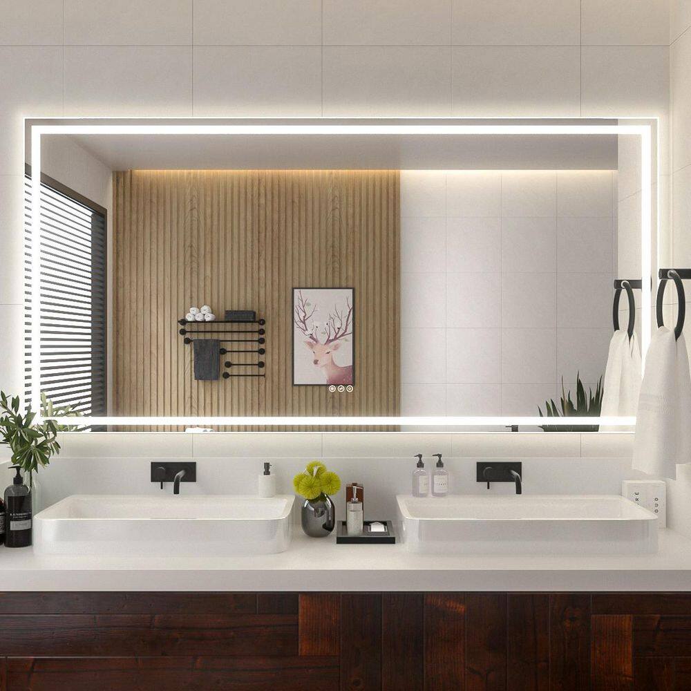 72 in. W x 36 in. H Rectangular Frameless LED Wall Bathroom Vanity Mirror price history on PriceWatchPro