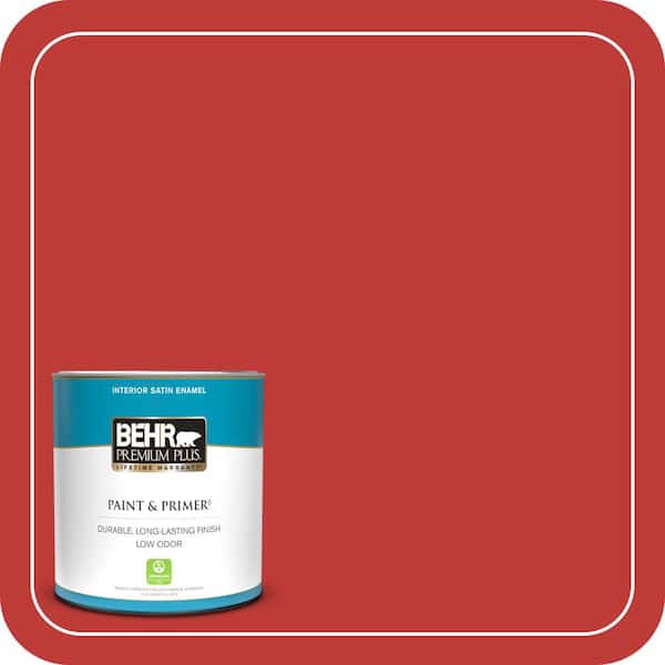 BEHR PREMIUM PLUS 1 qt. #P150-7 Flirt Alert Satin Enamel Low Odor Interior Paint & Primer
