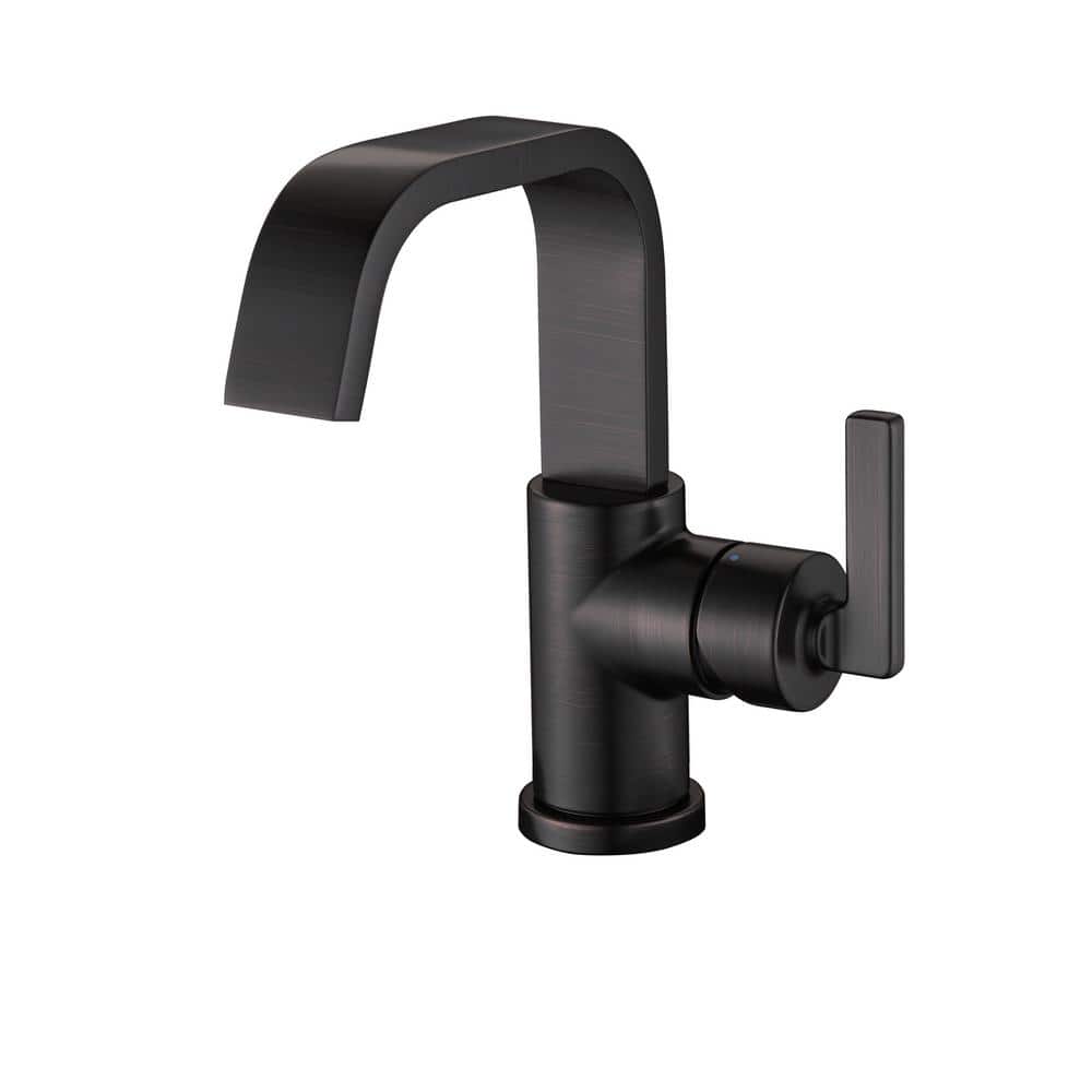 Oil Rubbed Bronze Single Hole Bathroom Faucet with Drain Assembly