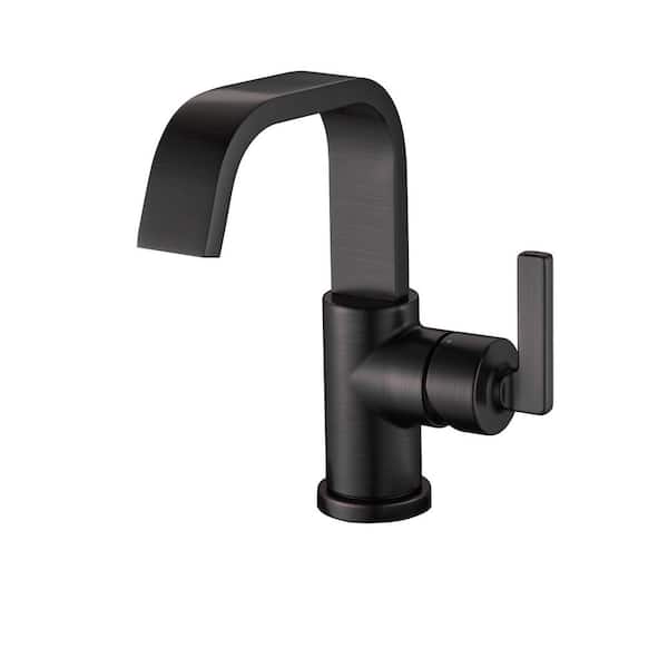 LUXIER Single Hole Single-Handle Bathroom Faucet with drain in Oil Rubbed Bronze