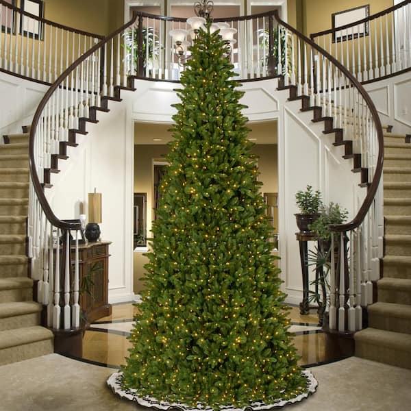 12 ft. Feel Real Ridgewood Spruce Slim Hinged Tree with 1400 Dual Color LED Lights Plus PowerConnect