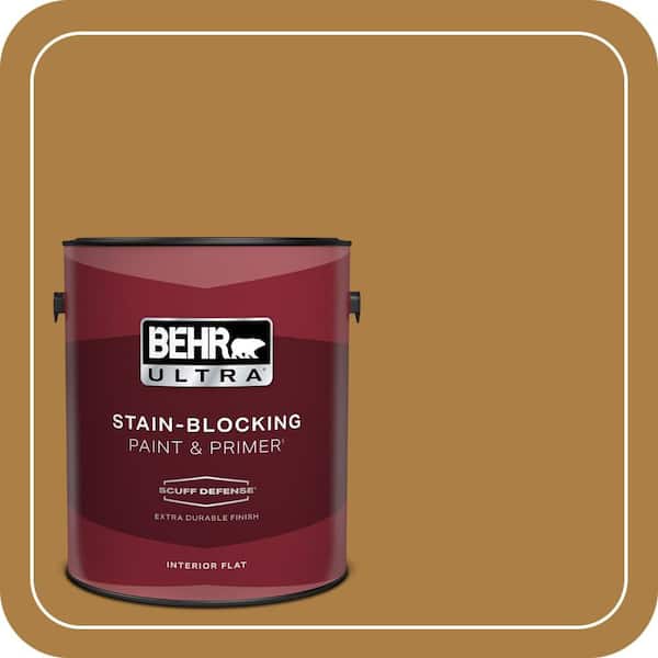 BEHR ULTRA 1 gal. #M280-7 24 Karat Extra Durable Flat Interior Paint & Primer