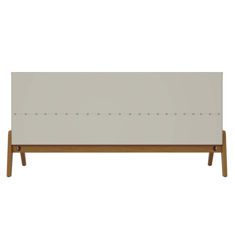 Matte White Eucalyptus Wood Mid-Century Modern Sideboard