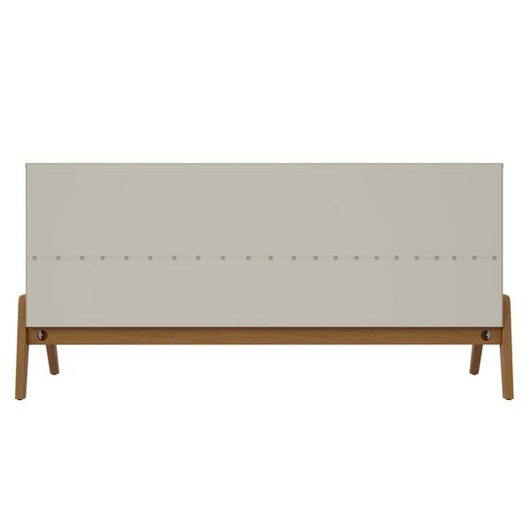 Manhattan Comfort Mid-Century Modern Gales 63.32 Sideboard with Solid Wood Legs in Matte White
