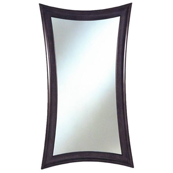 Unbranded Monte Carlo 28 in. x 45 in. Stippled Black with Grey Highlights on Curved Framed Mirror