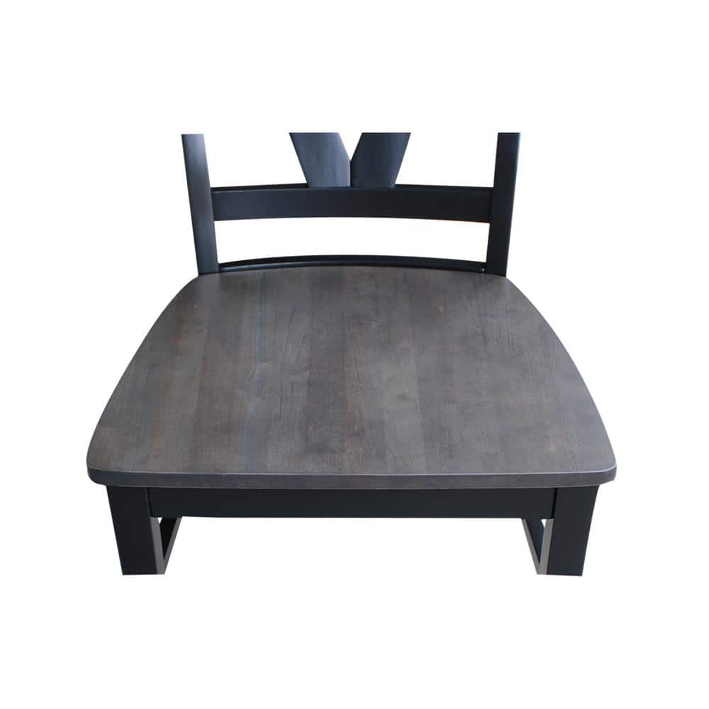 Elegant Cosmo High-Back Side Chair in Coal-Black Solid Wood
