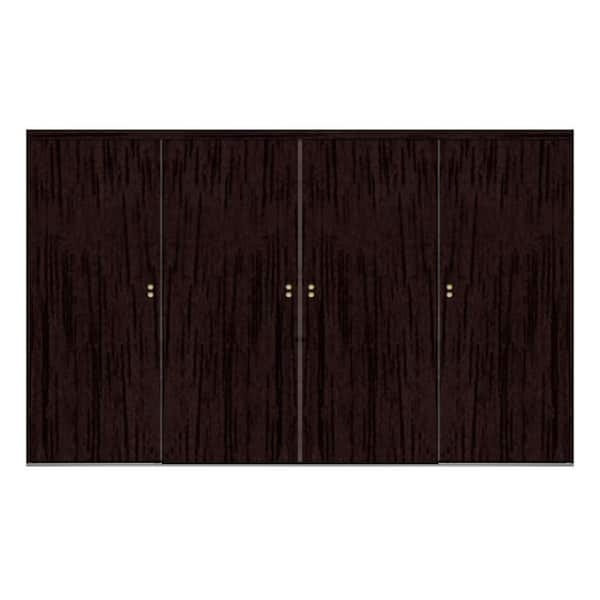 Impact Plus 120 in. x 80 in. Smooth Flush Espresso Solid Core MDF Interior Closet Sliding Door with Matching Trim