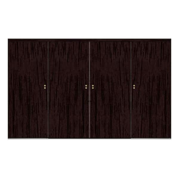 Impact Plus 120 in. x 96 in. Smooth Flush Espresso Solid Core MDF Interior Closet Sliding Door with Matching Trim
