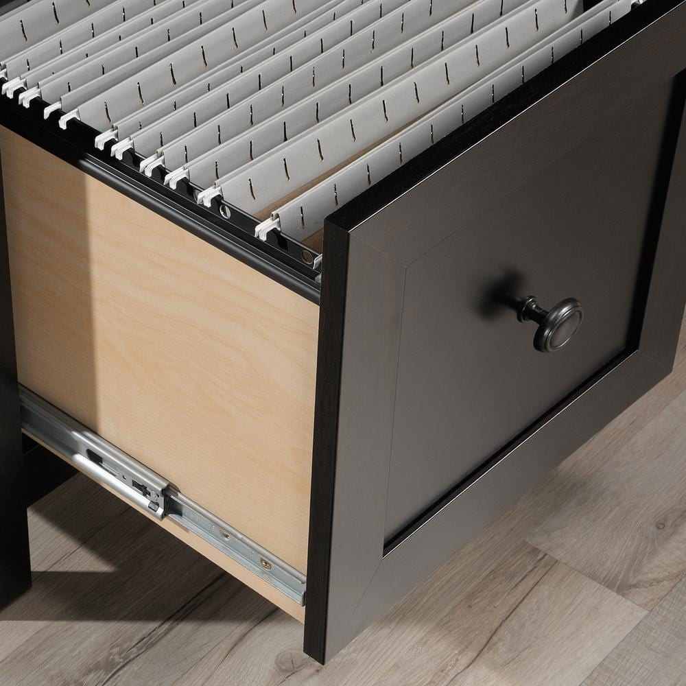 Estate Black L-Shaped Executive Desk with File Drawer
