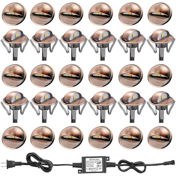 Low Voltage Bronze Hardwired LED Step Stair Deck Lights Kit for Outdoor Garden Yard Decoration Lamp 30-Pack