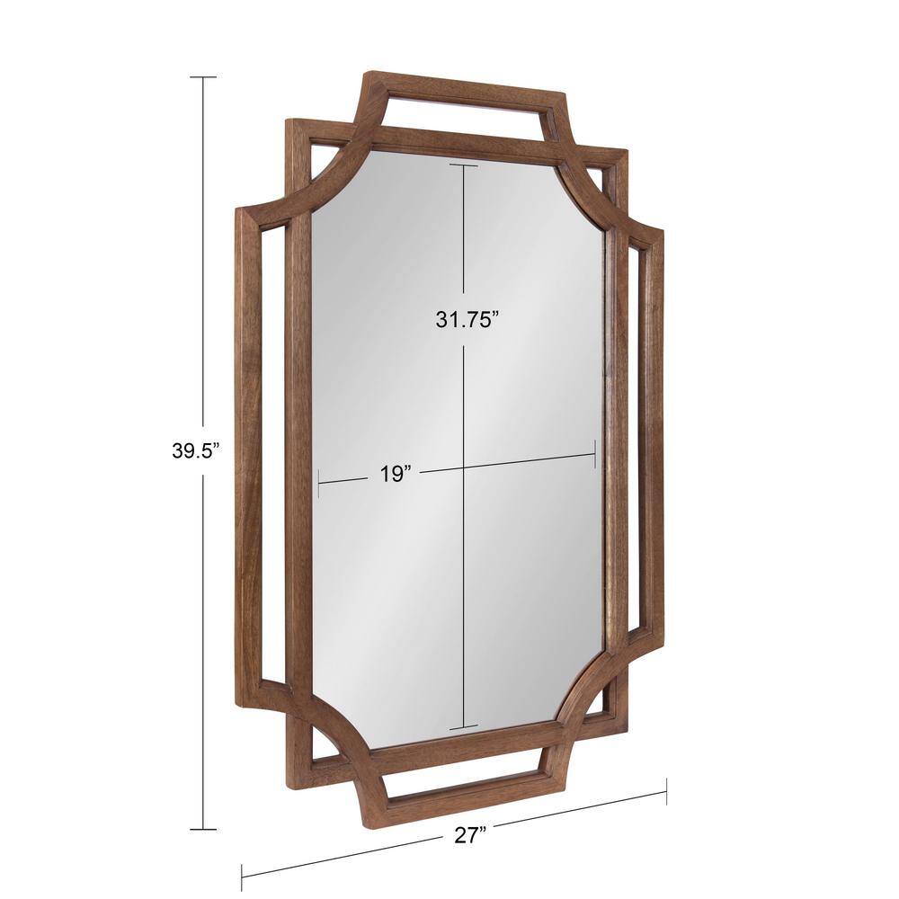 Minuette 40"x27" Natural Mango Wood Geometric Wall Mirror