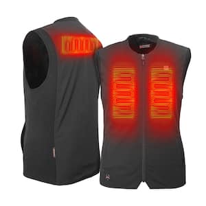 Men's 3X Large 7.4-Volt Peak Black Heated Vest with One 2.2 Ah Lithium-Ion Battery and Charger