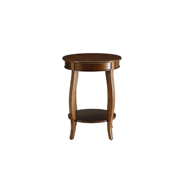 Unbranded 18 in. W Walnut Round Wood Side Table