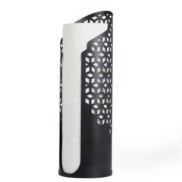 Better Living Rollo Hexacube Toilet Paper Holder in Matte Black