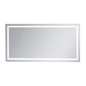 Timeless 36 in. W x 72 in. H Framed Rectangular LED Light Bathroom Vanity Mirror in Silver