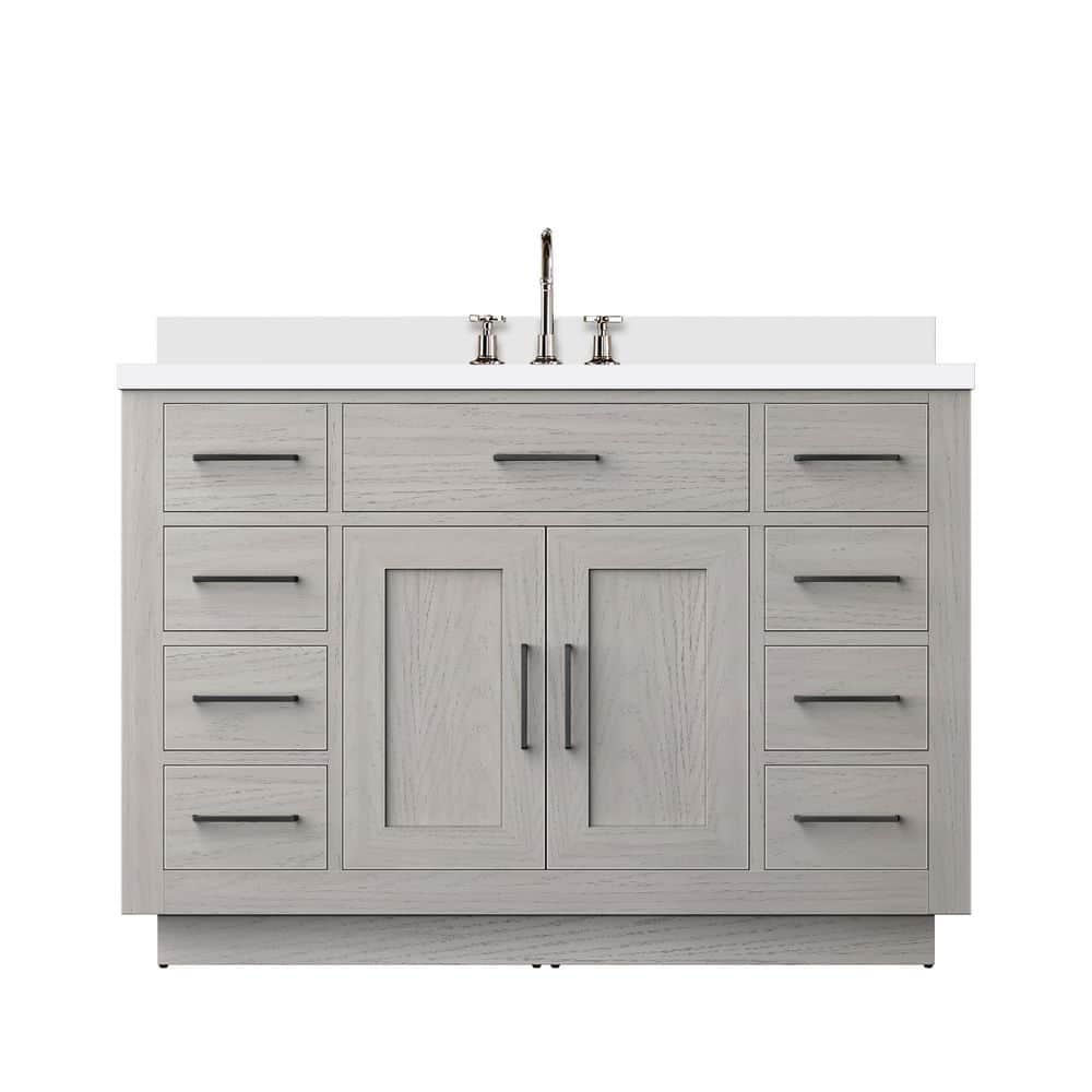 Condor 48 in. W x 22 in. D White Oak Single Bath Vanity with Cultured Marble Top, and Faucet Set price history on PriceWatchPro