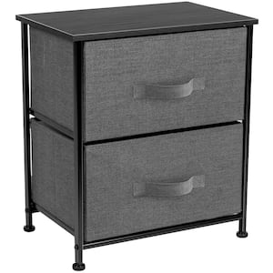 Nighstand 3-Drawer Black Dresser 17.75 in. L x 11.87 in. W x 20 in. H