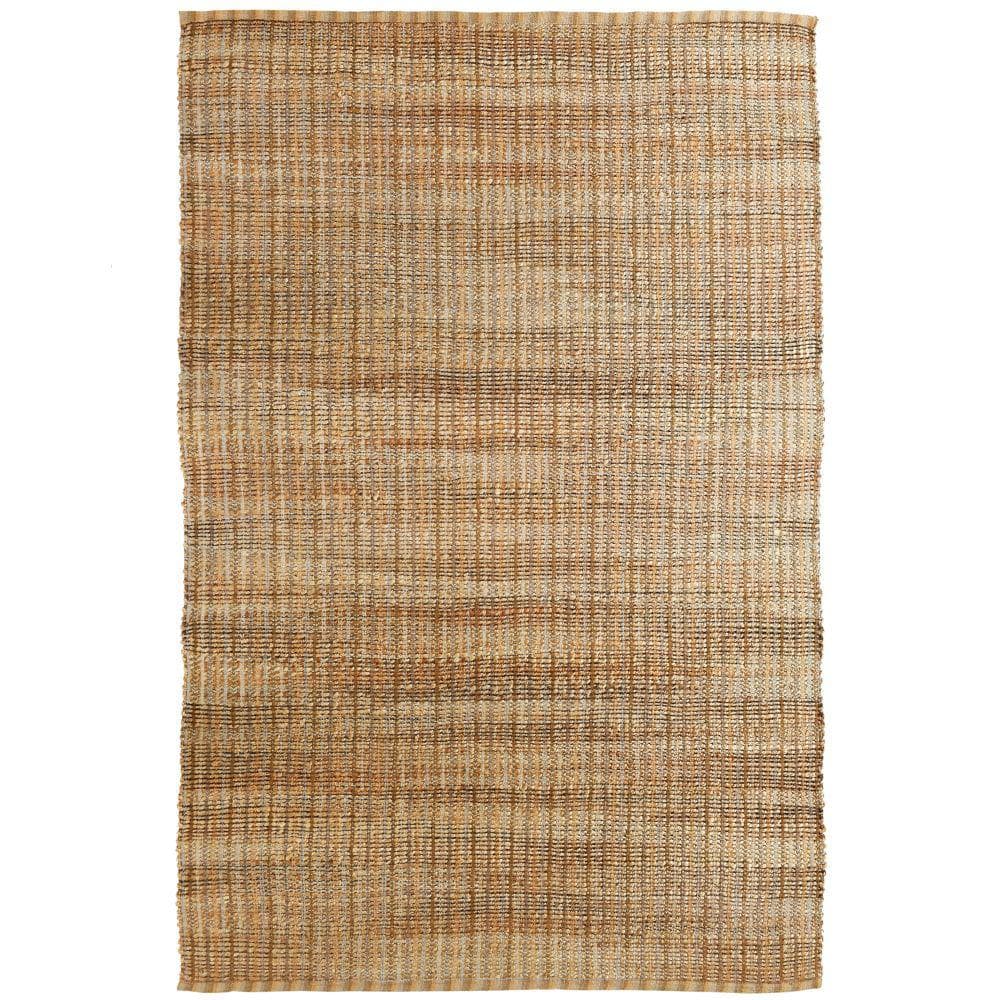 Contemporary Natural Beige/Rust 5 ft. x 7 ft. 9 in.  Jute Blend Indoor Area