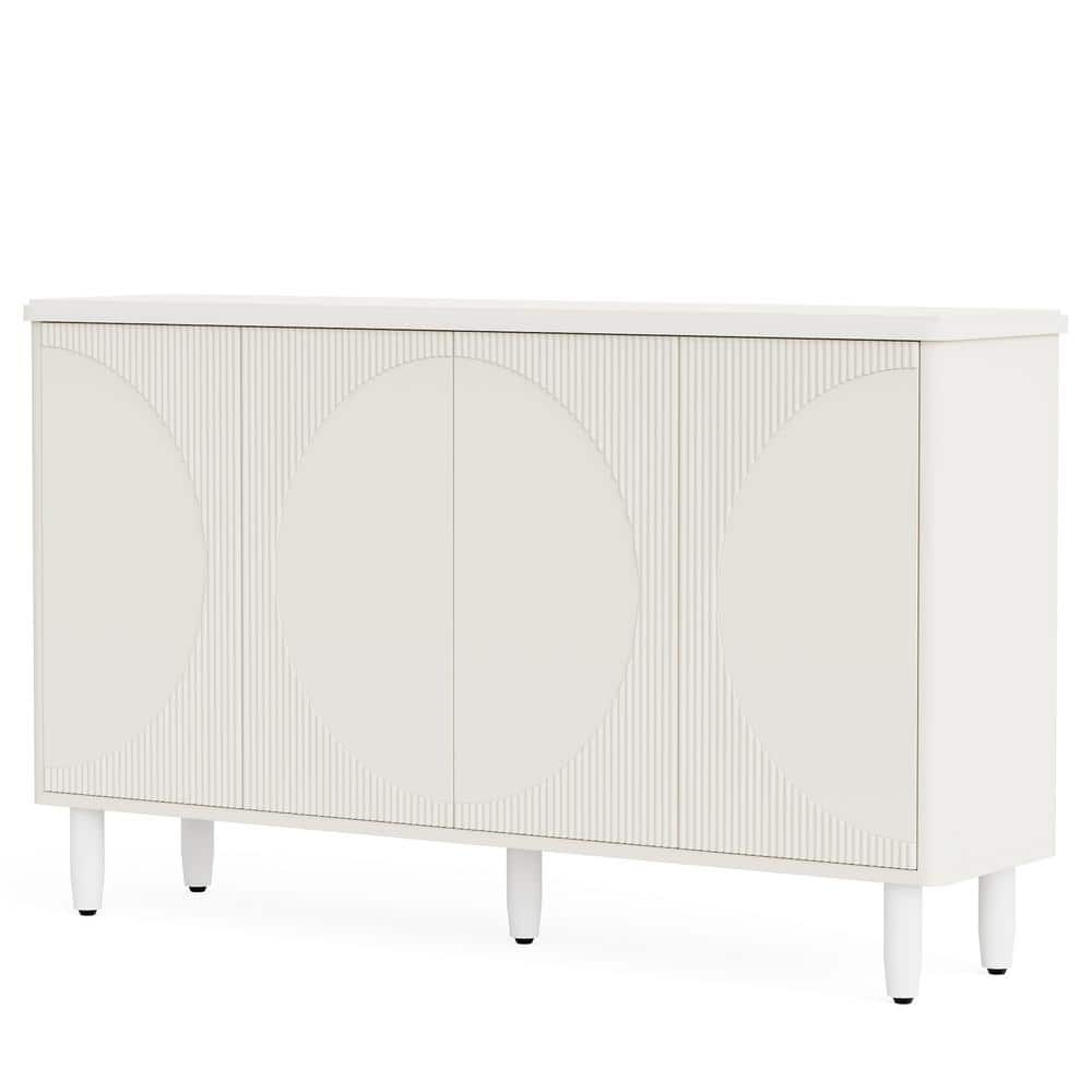 White Modern 59.4'' Sideboard with Semicircle Pattern