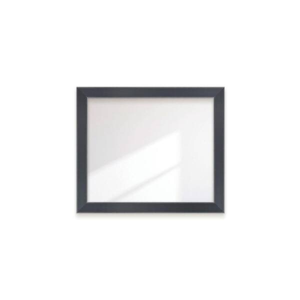 BrandtWorks 34 in. W x 40 in. H Silver Accent Black Wide Framed Wall Mirror
