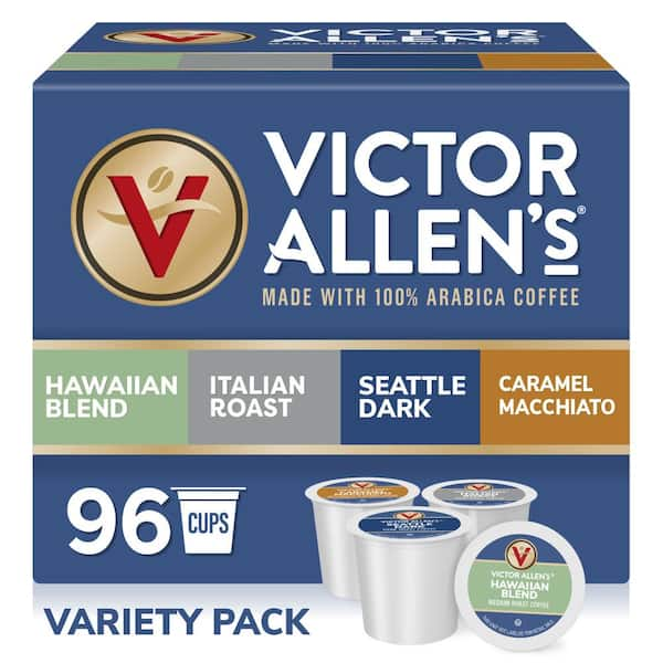 Victor Allen's Coffee Variety Pack Assorted Roast Single Serve Coffee Pods for Keurig K-Cup Brewers (96 Count)