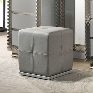 Dulce Gray Fully Upholstered Vanity Stool