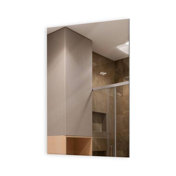 Fab Glass and Mirror 12 in. W x 24 in. H Rectangular Frameless Tempered 1/4 in. Thick Flat Edge Polish Wall Mount Bathroom Vanity Mirror