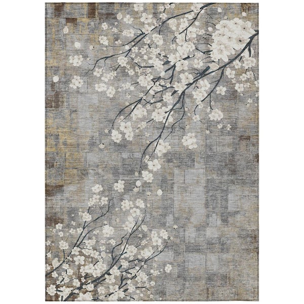 Chantille Machine Washable Indoor/Outdoor Abstract ACN2248 Gray 8 ft. x 10 ft. Area Rug