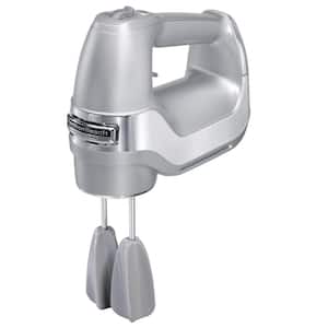 5-Speed Silver Hand Mixer with Easy Clean Beaters