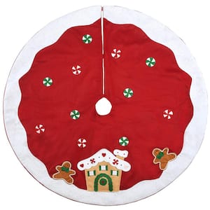 Large 56 Tree Skirt Adjustable with Included Fasteners Jewel-Like Finish in Diamond Look