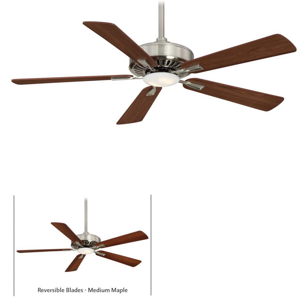 Contractor 52 in. Integrated LED Indoor Brushed Nickel with Dark Walnut Ceiling Fan with Light with Remote Control price history on PriceWatchPro