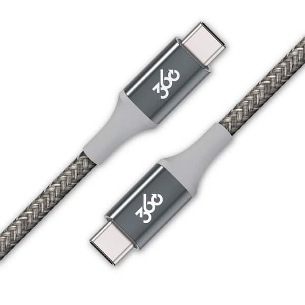 360 Electrical Habitat 8 ft. Braided USB-C to USB-C Cable 480M 100W