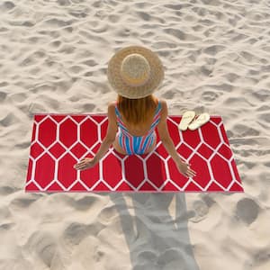 Miami Red White 2 ft. 3 in. x 6 ft. Reversible Recycled Plastic Indoor/Outdoor Area Rug