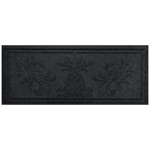 Weatherguard Pro Pineapple 15 in. x 36 in. PET Polyester Indoor Outdoor Boot Tray Charcoal