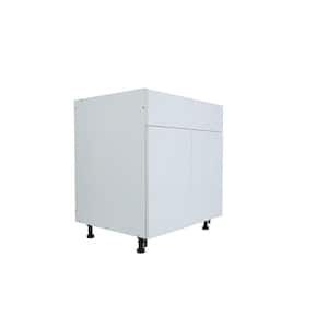 Radiance 30 in. W x 24 in. D x 34.5 in. H Ready to Assemble Slab Sink Base Kitchen Cabinet in White Gloss