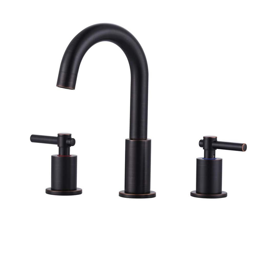8 in. Widespread 2-Handle 3-Hole Bathroom Faucet with Pop Up Drain in Oil Rubbed Bronze price history on PriceWatchPro