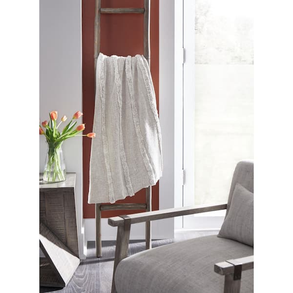 Samsen Gray Textured Cotton Throw Blanket (Set of 3)