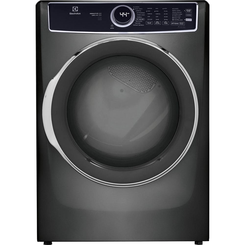 8.0 Cu. Ft Front Load Perfect Steam Electric Dryer with LuxCare Dry and Instant Refresh in Titanium